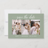 QR-code - Sla de datum Sage Green 3 Foto Save The Date (Voorkant)