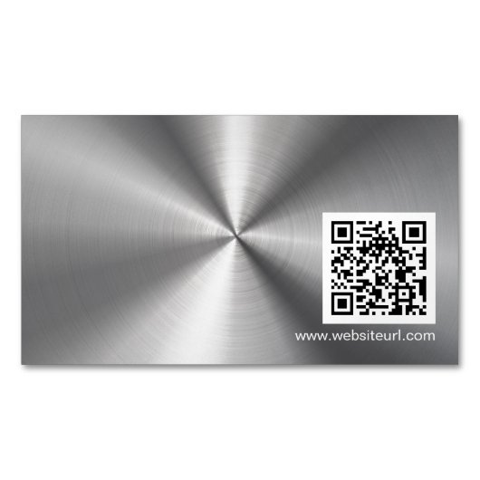 QR Code Sliver Metaal Roestvrijstaal look
Magnetisch Visitekaartje (Voorkant)