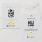 QR code small business review GOOGLE and YELP  Visitekaartje (Voorkant / Achterkant)
