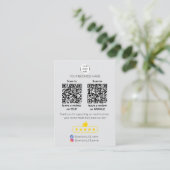 QR code small business review GOOGLE and YELP  Visitekaartje (Staand voorkant)