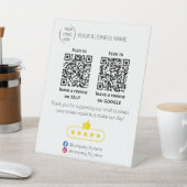 QR-code Small Business review GOOGLE en YELP Reclamebord Met Voetstuk (Insitu)