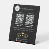 QR-code Small Business review GOOGLE en YELP Reclamebord Met Voetstuk (Voorkant)
