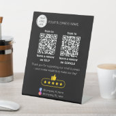 QR-code Small Business review GOOGLE en YELP Reclamebord Met Voetstuk (Insitu)