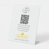 QR-code Small Business review YELP Reclamebord Met Voetstuk (Voorkant)