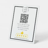 QR-code Small Business review YELP Reclamebord Met Voetstuk (Voorkant)