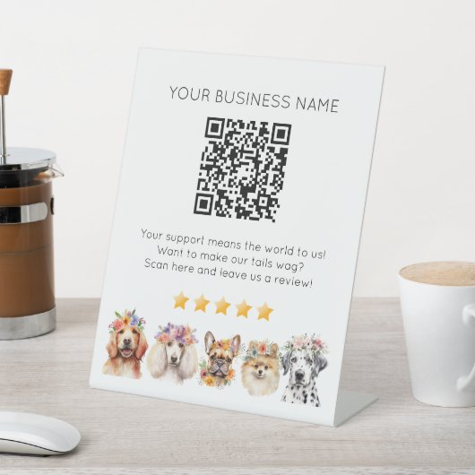 QR-code Small Business review YELP Reclamebord Met Voetstuk (Insitu)
