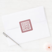 QR Code Small Business Website Roos Vierkante Sticker (Envelop)