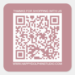 QR Code Small Business Website Roos Vierkante Sticker