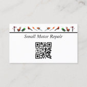 QR Code Small Engine Repair Custom Business Cards Visitekaartje (Achterkant)