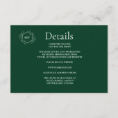 QR Code Smaragdgroene Bijgevoegde kaartdetails Informatiekaartje (Voorkant)