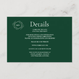 QR Code Smaragdgroene Bijgevoegde kaartdetails Informatiekaartje