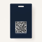 QR Code Smart Contact · Blauw Business ID Badge (Achterkant)