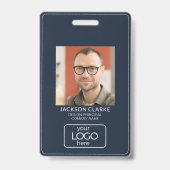 QR Code Smart Contact • Blauwe bedrijfs-ID Badge (Voorzijde)