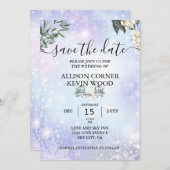 QR Code Sneeuwbos Greenery Winter Weddenschap Kaart (Voorkant / Achterkant)