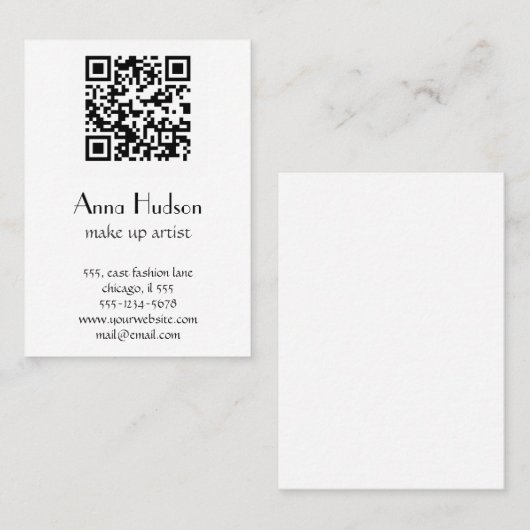 QR-code, snelle responscode, zwart en wit Visitekaartje (Voorkant / Achterkant)