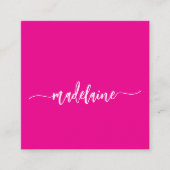 QR Code Sociaal Persoonlijk Roze Elegant Vierkante Visitekaartje (Voorkant)