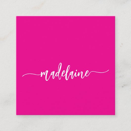 QR Code Sociaal Persoonlijk Roze Elegant Vierkante Visitekaartje (Voorkant)