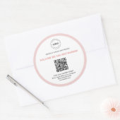 QR Code Social Media Bakery Business Logo Ronde Sticker (Envelop)