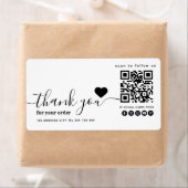 QR code social media dank u bedrijf Etiket (Insitu)