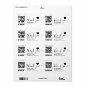 QR code social media dank u bedrijf Etiket (Full Sheet)