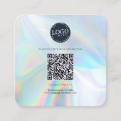 QR Code Social Media en Website Holografisch Vierkante Visitekaartje (Voorkant)