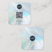 QR Code Social Media en Website Holografisch Vierkante Visitekaartje (Voorkant / Achterkant)