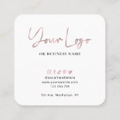 QR Code Social Media Glam Roos Gold Logo Vierkante Visitekaartje (Achterkant)