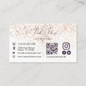 QR Code Social Media Gouden Glitters Visitekaartje (Achterkant)