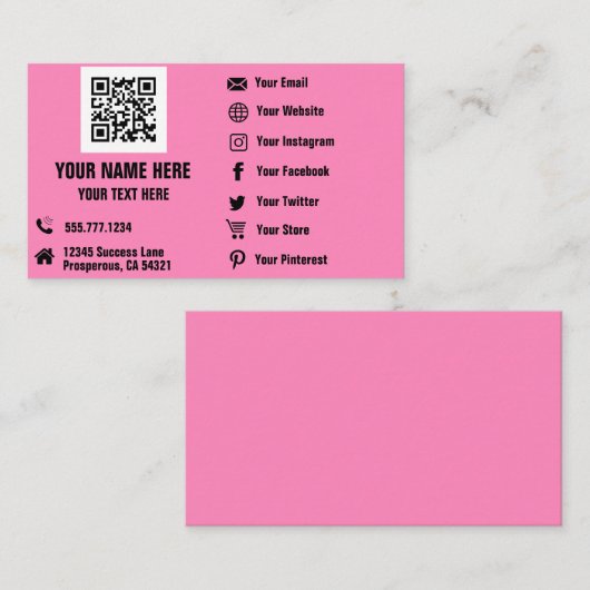 QR Code Social Media Hologram Visitekaartje (Voorkant / Achterkant)