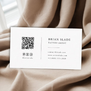 QR Code Social Media Icon Minimalistisch Tattoo Ar Visitekaartje