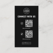 QR Code Social Media Logo Zwart Visitekaartje (Voorkant)
