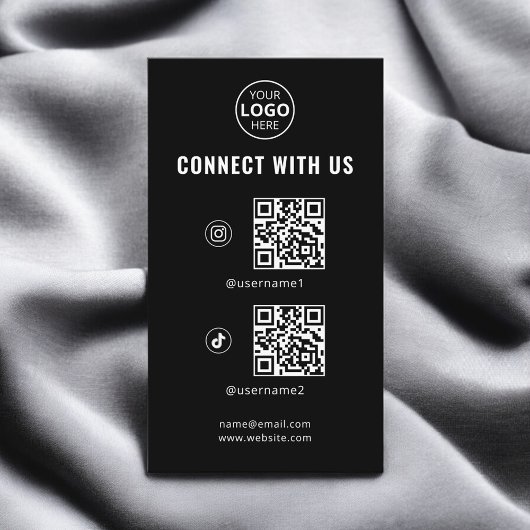 QR Code Social Media Logo Zwart Visitekaartje
