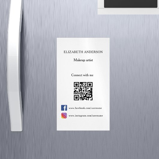 Qr code social media merkkleur magnetisch visitekaartje