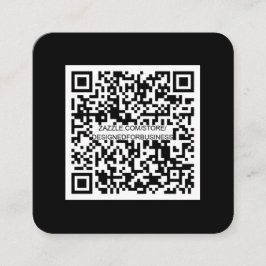 QR code-Social Media-Modern zwart-wit Vierkante Visitekaartje