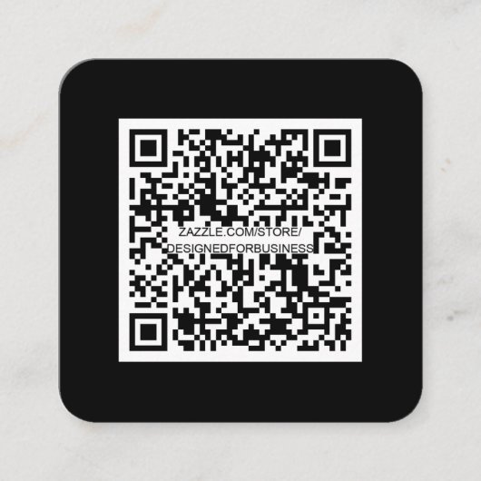 QR code-Social Media-Modern zwart-wit Vierkante Visitekaartje (Voorkant)