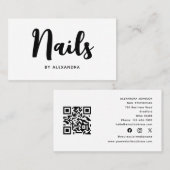 QR Code Social Media Nail Technician Tech Artiest Visitekaartje (Voorkant / Achterkant)