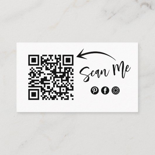 QR Code Social Media Photo Professional Visitekaartje (Achterkant)