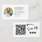 QR Code Social Media Photo Professional Visitekaartje (Voorkant / Achterkant)