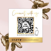 QR Code Social Media White en Gold Visitekaartje