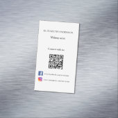Qr code social media wit zwart magnetisch visitekaartje (Voorbeeld)