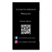 QR code social media zwart wit Magnetisch Visitekaartje (Voorkant Verticaal)