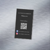 QR code social media zwart wit Magnetisch Visitekaartje (Voorbeeld)