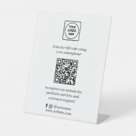 QR-code sociale media | Aangepaste Scan Me Zakelij Reclamebord Met Voetstuk