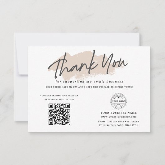 QR code sociale media logo moderne kleine bedrijve Bedankkaart (Voorkant)