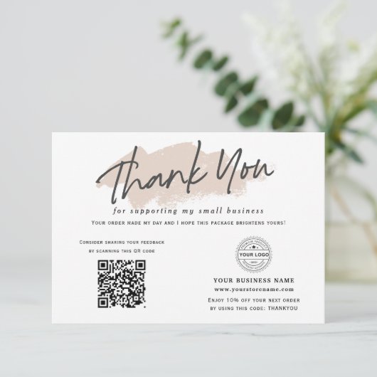 QR code sociale media logo moderne kleine bedrijve Bedankkaart (Staand voorkant)