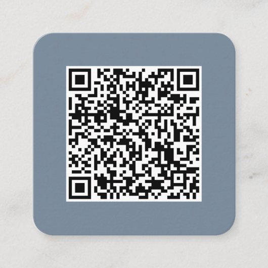 QR code-Sociale media-Modern-Simple-Dusty Blue Vierkante Visitekaartje (Voorkant)