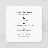 QR code-Sociale media-Modern-Simple-Professional  Vierkante Visitekaartje (Achterkant)