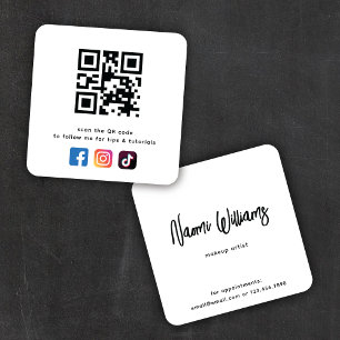 QR Code Sociale media pictogrammen Eenvoudige mode Vierkante Visitekaartje