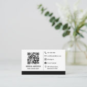 QR-code Sociale media-pictogrammen Onroerend goed Visitekaartje (Staand voorkant)