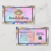 QR Code Sociale media pictogrammen Unieke schoonhe Visitekaartje (Voorkant / Achterkant)